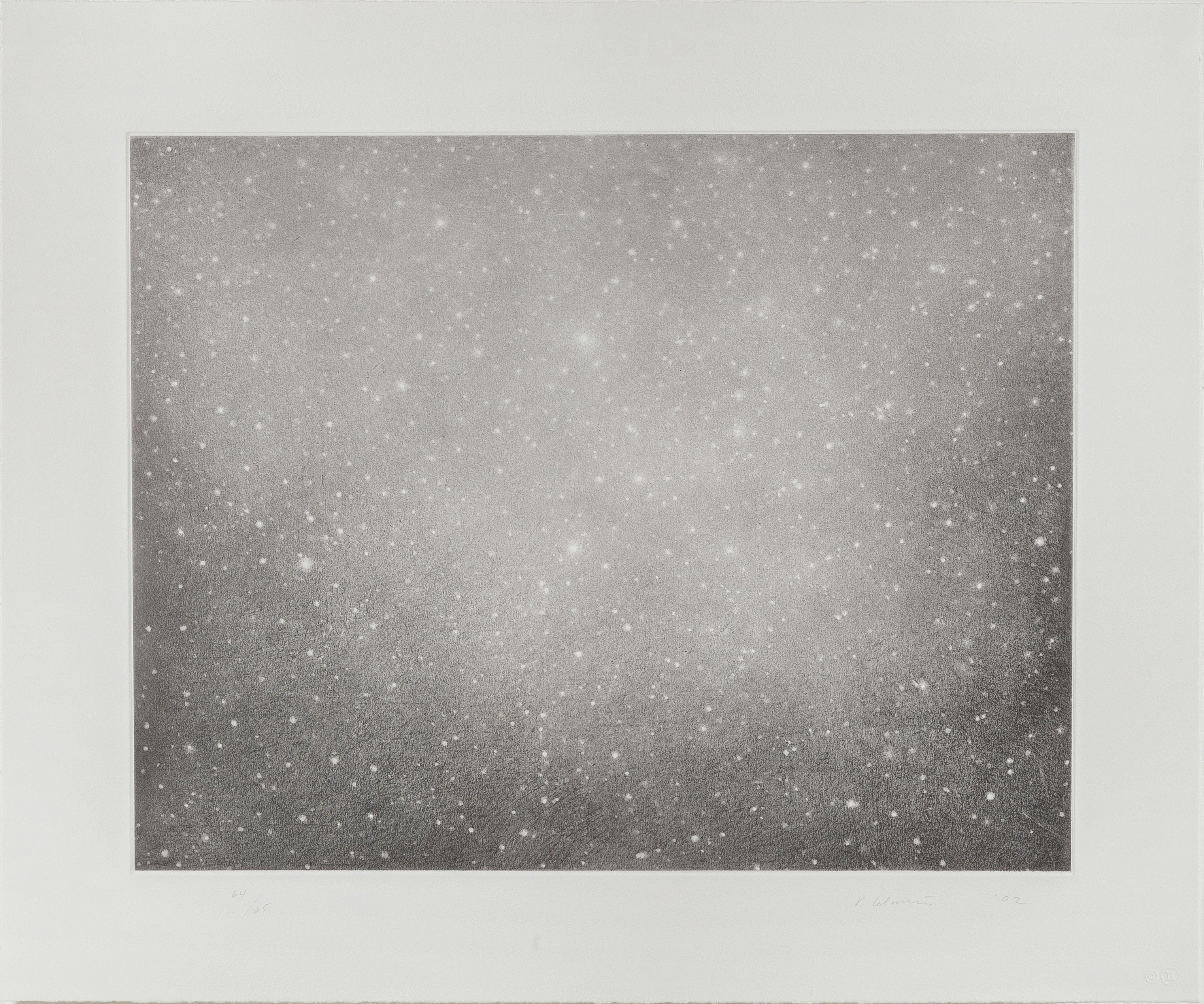 "Night Sky 3," 2003, Vija Celmins. 1-color photogravure with burnishing, aquatint, and drypoint. Courtesy of Gemini GEL LLC and Vija Celmins, 2003. © 2003 Vija Celmins and Gemini G.E.L. LLC.