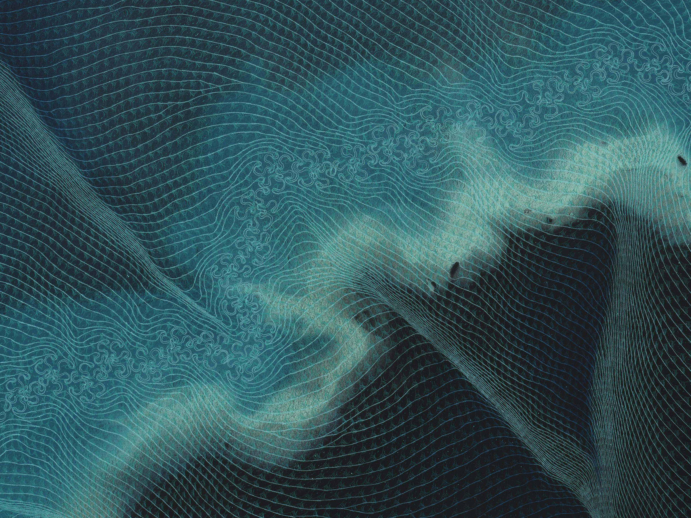 "Out of the Dark," 2022, Shirazeh Houshiary. Pigment and pencil on black Aquacryl on canvas and aluminium. Courtesy Lisson Gallery. © Shirazeh Houshiary.
