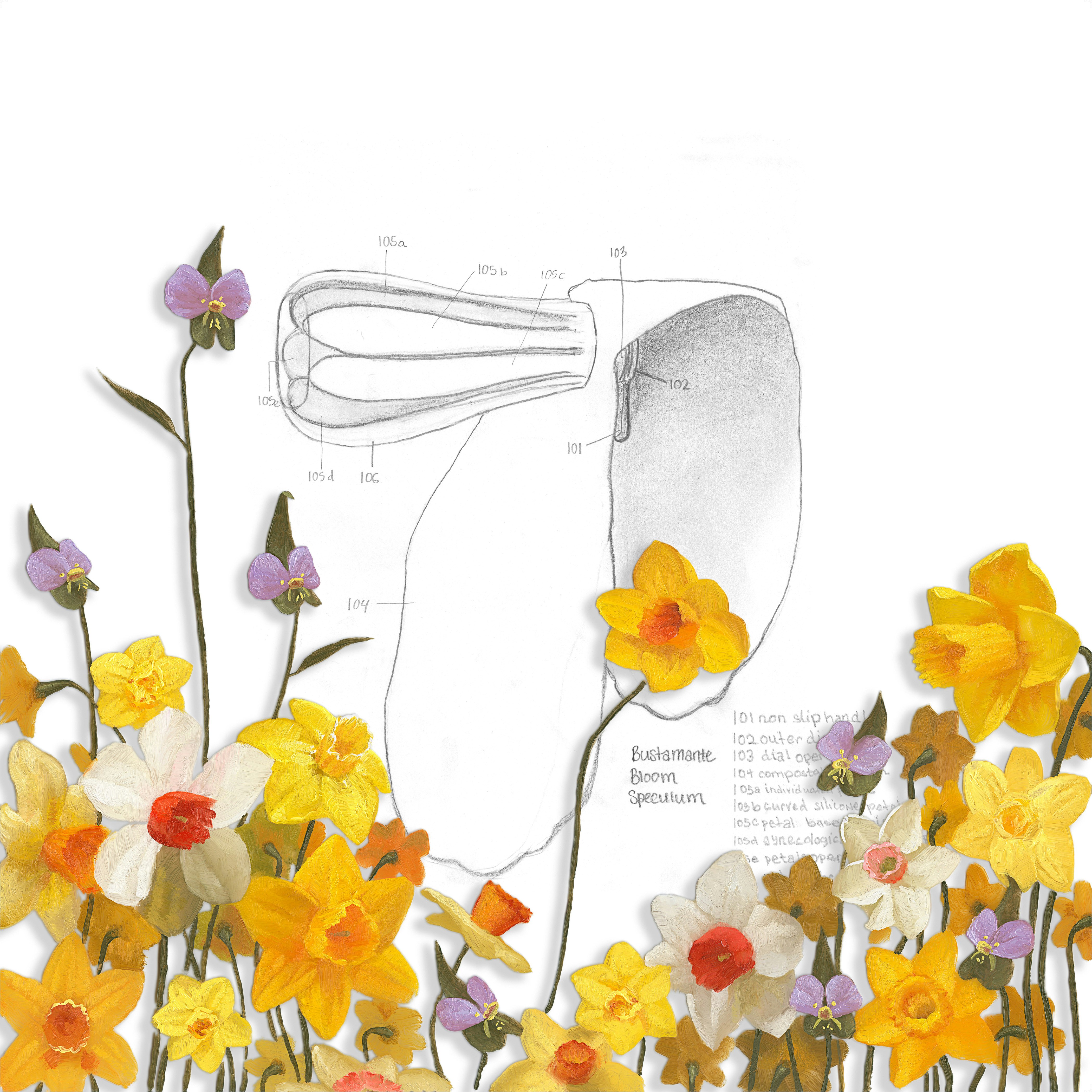 "Daffodils (from the Bloom Speculum Suite)," 2021, Nao Bustamante. Archival pigment print on Somerset Velvet Enhanced 255gsm paper. Edition of 10. Courtesy of the artist and Track 16.