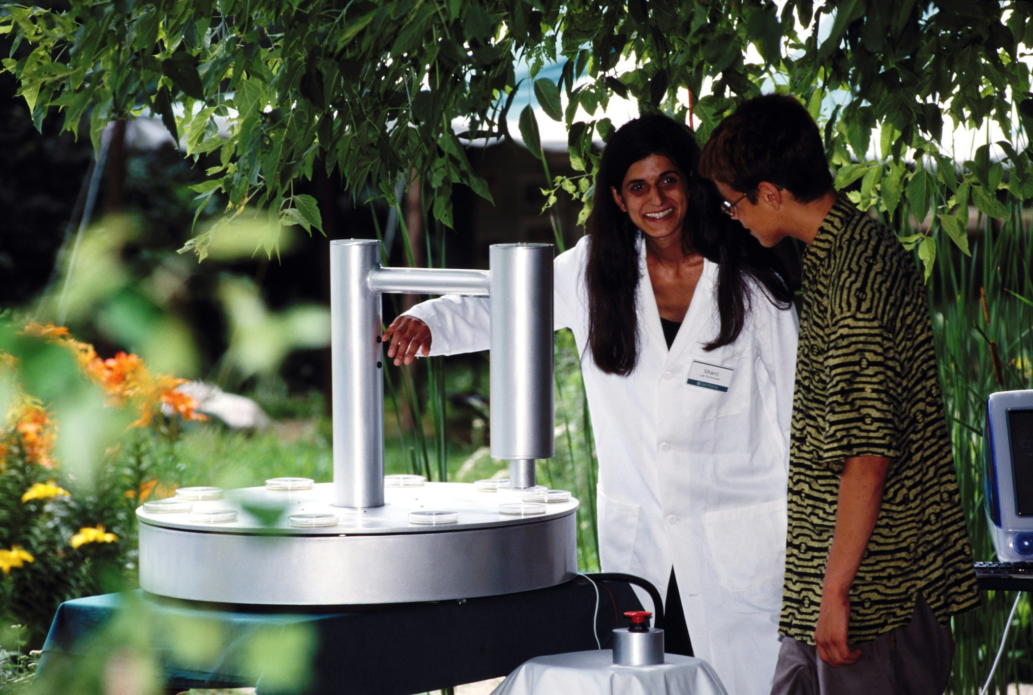 "Transgenic Bacteria Release Machine (2001-2003)," as part of GenTerra at St. Norbert Art & Cultural Center in Winnipeg, Canada, 2001, Beatriz da Costa. Courtesy of Critical Art Ensemble and the Beatriz da Costa Archive.