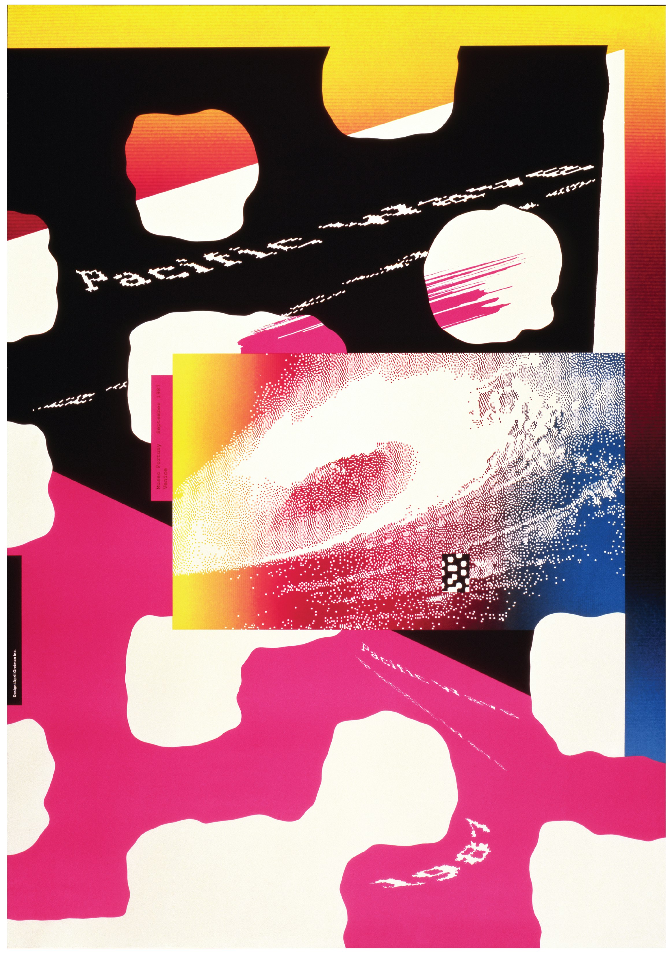 Pacific Wave, 1987, April Greiman. Offset lithograph, fluorescent process ink. Los Angeles County Museum of Art, purchased with funds provided by the Decorative Arts and Design Council Acquisition Fund and the Ralph M. Parsons Fund. Digital image courtesy of the artist.. ©April Greiman.
